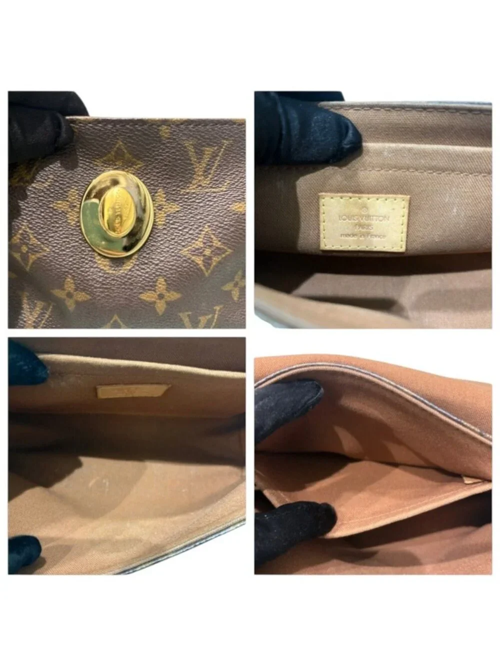 Louis Vuitton Monogram Tikal PM Brown Gold Leather Shoulder Bag